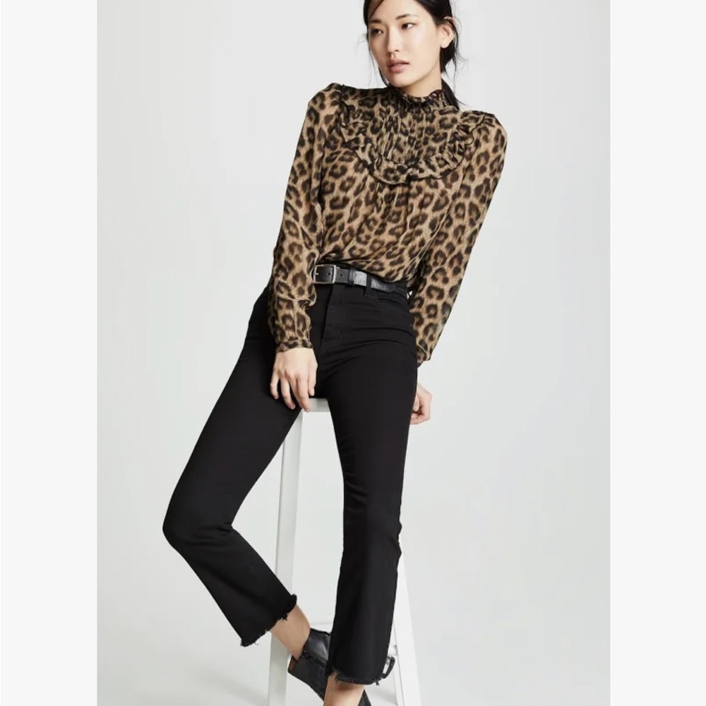Ba&Sh Frida Reversible Leopard Print 3/4 Length Sleeve Top